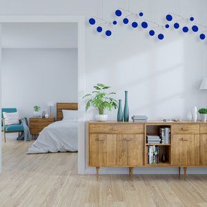 Navy Blue MODular Atomic Mobile Hanging Art